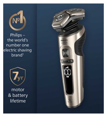 Philips S9000 Prestige Wet & Dry Electric Shaver with Pop-up Trimmer, Beard Styler, Nose Trimmer & Accessories – SP9883/35