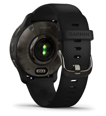 Garmin Venu® 2 Plus Smartwatch - Slate Stainless Steel Bezel With Black Case And Silicone Band