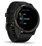 Garmin Venu® 2 Smartwatch - Slate Stainless Steel Bezel with Black Case And Silicone Band