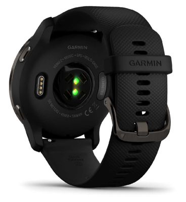 Garmin Venu® 2 Smartwatch - Slate Stainless Steel Bezel with Black Case And Silicone Band