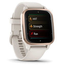 Garmin Venu® Sq 2 Music Smartwatch - Peach Gold Aluminium Bezel With Ivory Case and Silicone Band