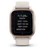 Garmin Venu® Sq 2 Music Smartwatch - Peach Gold Aluminium Bezel With Ivory Case and Silicone Band