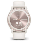 Garmin Vívomove® Sport Smartwatch - Ivory Case and Silicone Band with Peach Gold Accents