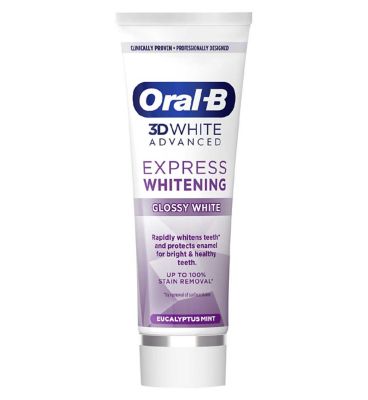 Oral-B 3DWhite Advanced Express Whitening Glossy White Toothpaste 75ml