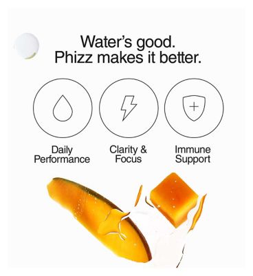 Phizz Mango 3-in-1 Hydration, Electrolytes and Vitamins Effervescent Tablets - 20 Tablets