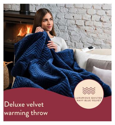 Dreamland Herringbone Throw - Navy Blue
