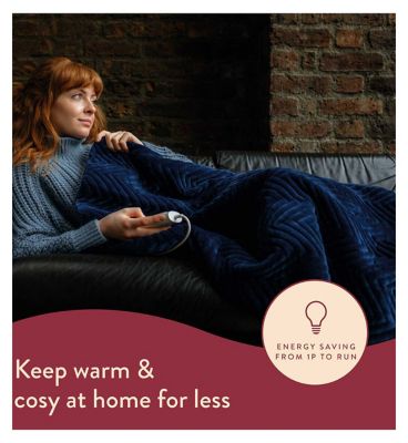 Dreamland Herringbone Throw - Navy Blue