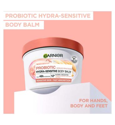 Garnier Probiotic Hydra-Sensitive Body Balm, Body Balm for Sensitive Skin, Vegan Formula, 380ml