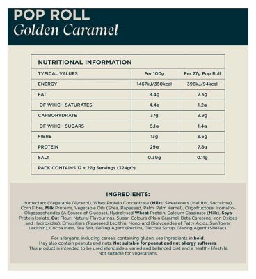 Myprotein Pop Rolls, Golden Caramel, 27g