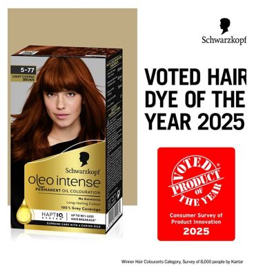 Schwarzkopf Oleo Intense Permanent Oil Colour 5-77 Light Copper Brown Hair Dye
