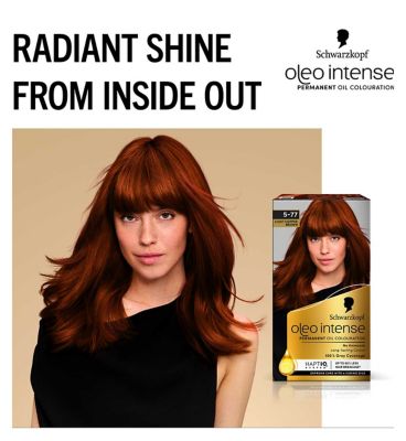 Schwarzkopf Oleo Intense Permanent Oil Colour 5-77 Light Copper Brown Hair Dye
