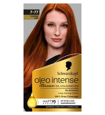 Schwarzkopf Oleo Intense Permanent Oil Colour 7-77 Copper Red Hair Dye