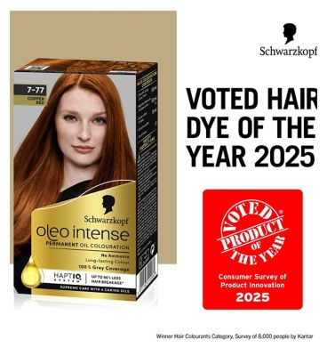 Schwarzkopf Oleo Intense Permanent Oil Colour 7-77 Copper Red Hair Dye