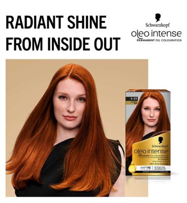 Schwarzkopf Oleo Intense Permanent Oil Colour 7-77 Copper Red Hair Dye