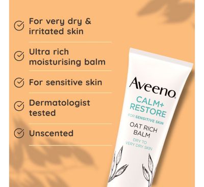Aveeno Face CALM+RESTORE® Ultra Rich Oat Moisturising Balm for Very Dry & Irritated Skin 50ml