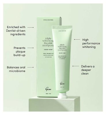 Gem Triple Whitening Toothpaste Fluoride Crisp Mint 100g