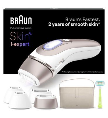 Braun Skin i·expert, Smart IPL Hair Removal System With Connected App & 4 Attachment Caps - PL7387