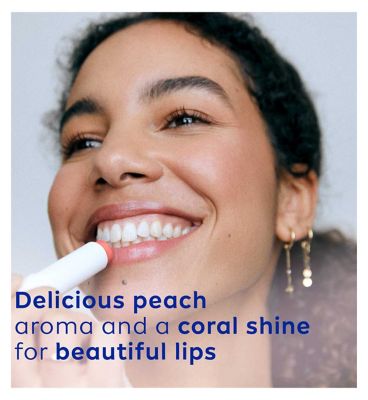 NIVEA Lip Balm, Peach Fruity Shine 4.8g