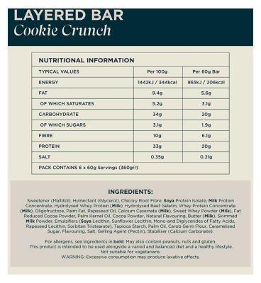 Myprotein Cookie Crumble Layered Bar 60g - 6 Bars