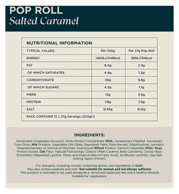 Myprotein Salted Caramel Pop Rolls 27g - 6 Packs