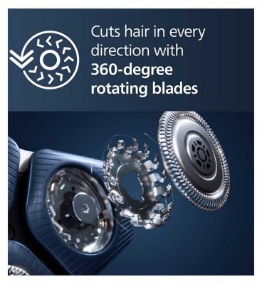 Philips Series 7000 Wet & Dry Electric Shaver with Pop-up Trimmer, Travel Case, Quick Clean Pod, App & LED Display - S7882/55