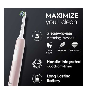 Oral-B Pro 1 Cross Action Electric Toothbrush - Pink