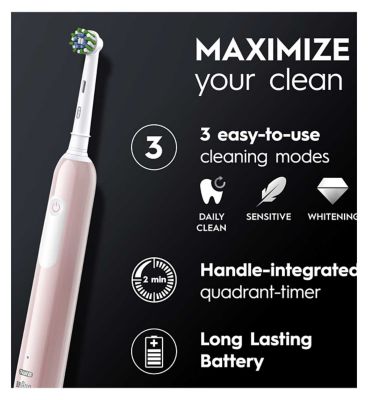 Oral-B Pro 1 Cross Action Electric Toothbrush - Pink