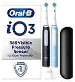 Oral-B iO3 Electric Toothbrush Matt Black & Ice Blue Duo Pack