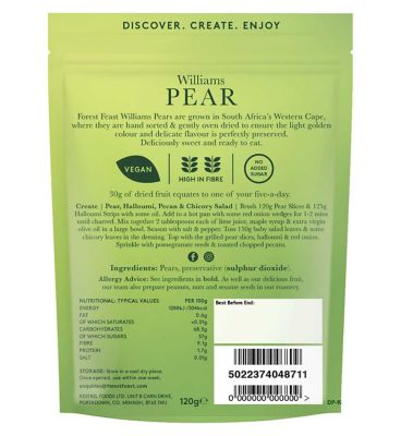 Forest Feast Peeled Williams Pear - 120g