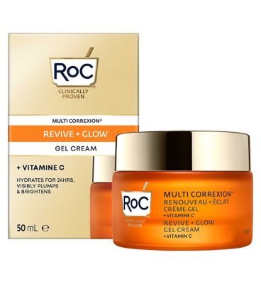 RoC Multi Correxion Revive + Glow Vitamin C Gel Cream, Skin Plumping and Brightening, 50ml