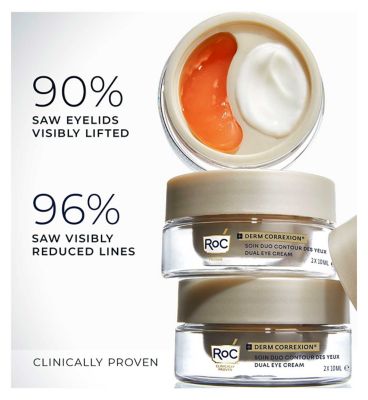 RoC Derm Correxion Dual Eye Cream, 2-in-1 Retinol Eye Duo for Eye Lift and Reduced Wrinkles 20ml