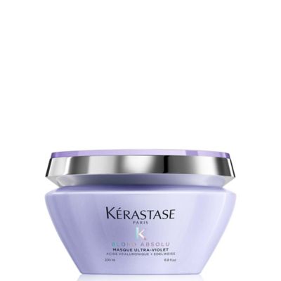 Kérastase Blond Absolu, Anti-Brass Purple Hair Mask, For Lightened & Highlighted Cool Blonde Hair, Masque Ultra Violet, 200ml