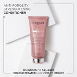 Kérastase Chroma Absolu, Strengthening Conditioner, For Damaged Colour-Treated Hair, Fine To Medium, With Lactic Acid, 200ml