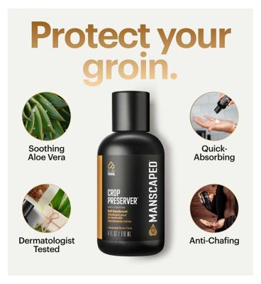 MANSCAPED Crop Preserver, Men’s Groin Deodorant, Male Anti-Chafing Moisturizer