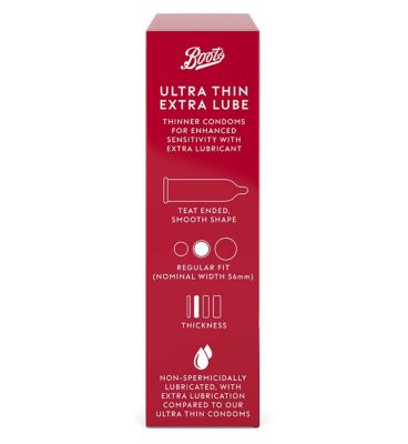 Boots Ultra Thin Extra Lube Condoms - 12 pack