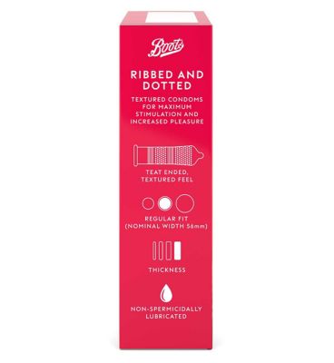 Boots Ribbed & Dotted Condoms - 12 pack
