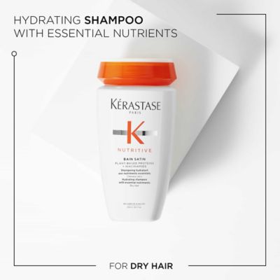 Kérastase Nutritive, Hydrating Shampoo for Dry Hair, Nourishing Formula With Niacinamide, Restores Shine, Bain Satin 250ml