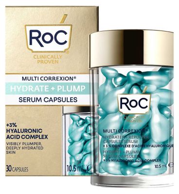RoC Multi Correxion Hydrate + Plump Serum Capsules with Hyaluronic Acid, 10.5ml- 30 Capsules
