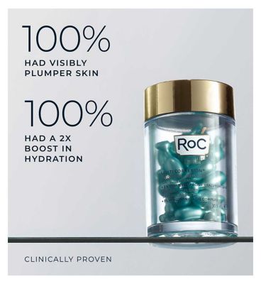 RoC Multi Correxion Hydrate + Plump Serum Capsules with Hyaluronic Acid, 10.5ml- 30 Capsules