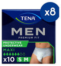 TENA Men Premium Fit Pants Plus Medium - 8 packs of 10 bundle