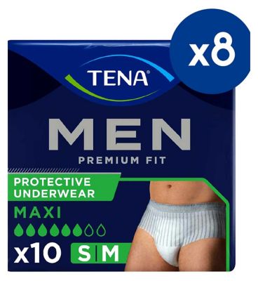 TENA Men Premium Fit Pants Plus Medium - 8 packs of 10 bundle
