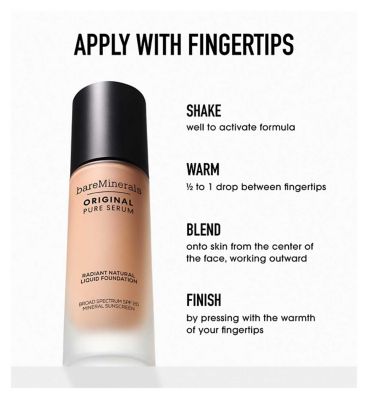 bareMinerals ORIGINAL Pure Serum Radiant Natural Liquid Foundation Mineral SPF 20