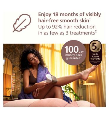 Philips Lumea 9000 Series, IPL Hair Removal Device, 3 Attachments for Body, Face & Precision Areas, Corded & Cordless, BRI955/01