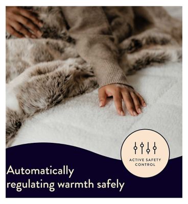 Dreamland Hunker Down Scandi Sherpa Full Bed Size Mattress Warmer Double 1 Control 190X137Cm