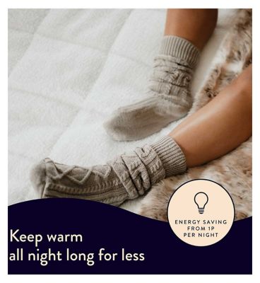 Dreamland Hunker Down Scandi Sherpa Full Bed Size Mattress Warmer Superking 2 Controls 200X180Cm