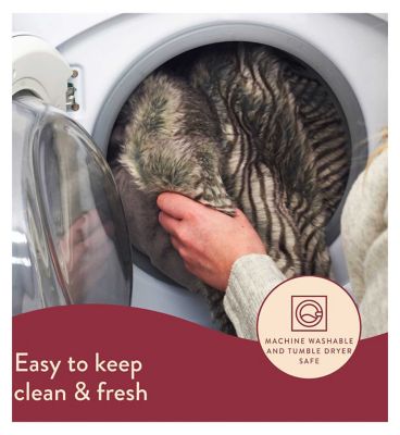 Dreamland Hygge Days Faux Fur Warming Throw - Zebra