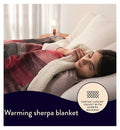 Dreamland Naptime Warming Sherpa Blanket - Tartan Check Red. Grey 180X135