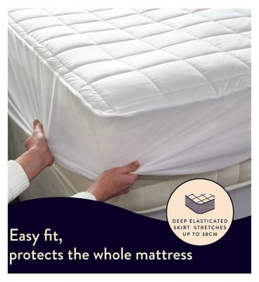 Dreamland Snowed In Organic Cotton Warming Mattress Protector Single 190X90Cm
