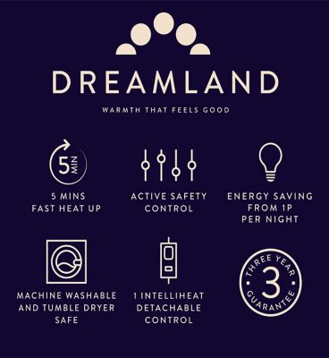 Dreamland Snowed In Organic Cotton Warming Mattress Protector Single 190X90Cm