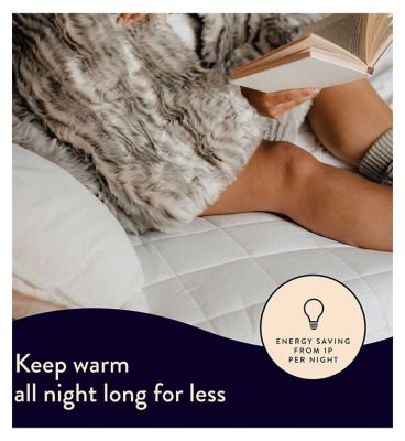 Dreamland Snowed In Organic Cotton Warming Mattress Protector Double 2 Controls 190X137Cm